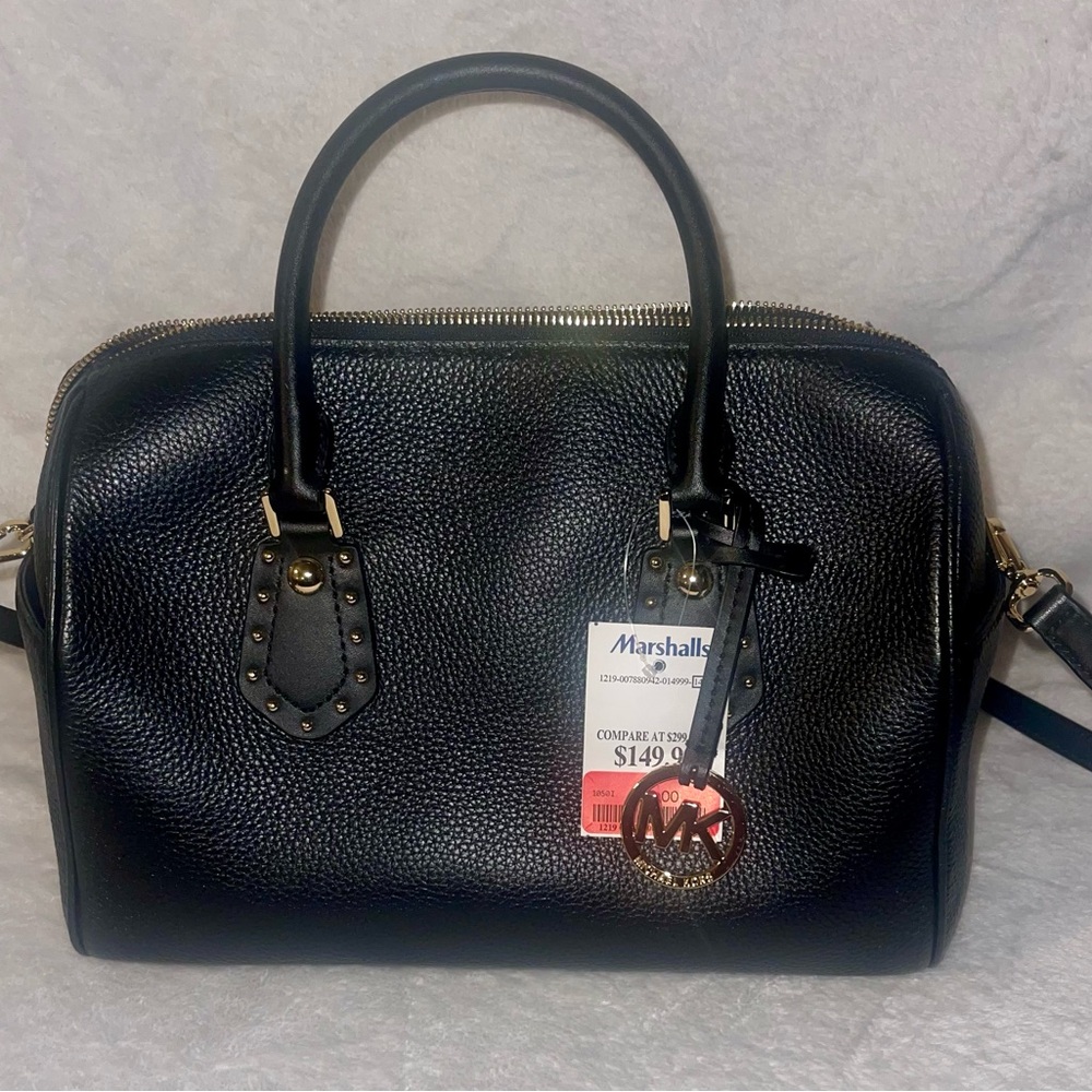 NWT Michael Kors Black Pebbled Leather Satchel